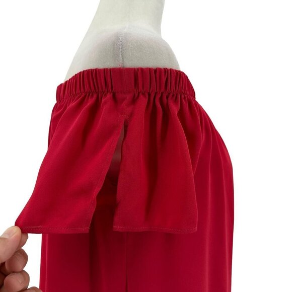 NWT Express Red Off The Shoulder Short Mini Dress Womens Small - Picture 4 of 8